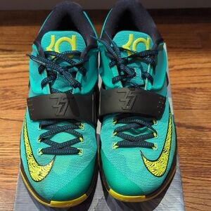 Nike KD Sneakers - Teal and Yellow Accents